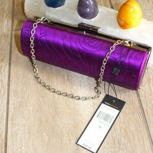 New Vintage Satin Purple Orchid BCBGMAXAZRIA Clutch